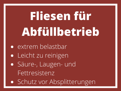 Fliesen für Abfüllbetriebe